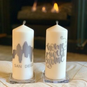 City skyline Pilar candles set of 2